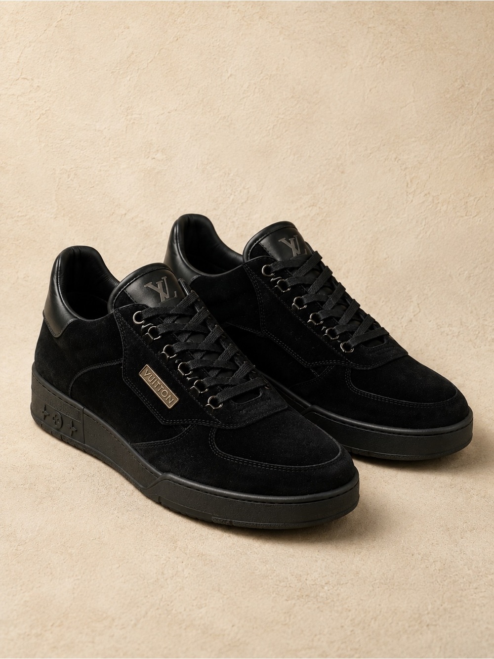Louis Vuitton Virgil Abloh Black Suede Low Top Sneakers Men’s 9.5
